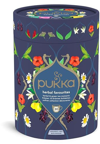 Pukka Herbs | Gourmet Favourites Herbal Tea Selection Gift Set Box | Some Of The Best 100% Organic Infusions | Ideal Gifts For Women & Men Birthday, Anniversary & Self-Care | 30 Teabags | 5 Flavours