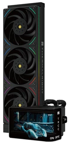 TR-Wonder Vision 360 UB ARGB Black CPU AIO Cooler,360mm Radiator, 2K 60HZ Curved Screen with 2400x1080 Resolution,for AM4/AM5,Intel LGA1851/1700,6.67in 3D Screen High Performance Pump