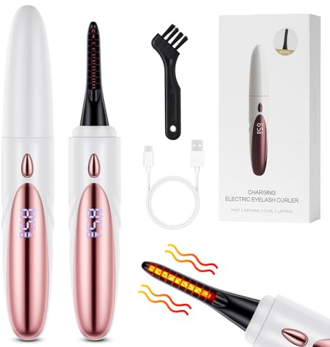 LOPHE Piegaciglia Elettrico, 50°C/65°C/80°C Opzionale, Riscaldamento Rapido Lunga Durata, USB Ricaricabile, per Neofiti e Make-up Artist(I)