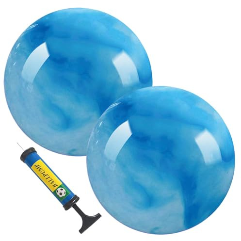 Bouncy Balls for Kids | 22cm Large Inflatable Toy with Hand Air Pump - Kids Bouncy Ball - for Sports Playground Outdoor Exercise Fitness School Birthday Holiday Classroom Prizes