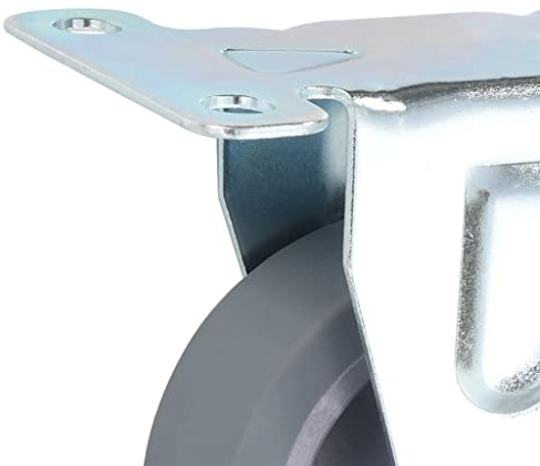 QUAHEAS 12 stycken Bockhjul 75 mm av TPR-termoplastiskt gummi med zink belagd järnram, 45 kg lastkapacitet per rulle, ljudlös, reptålig för verkstad, industri