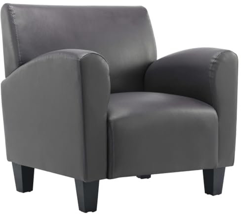 vidaXL Sillón de Cuero Sintético Descanso Relajación Decoración Clásico Muebles Interior Casa Hogar Diseño Estético Ergonómico Duradero Gris