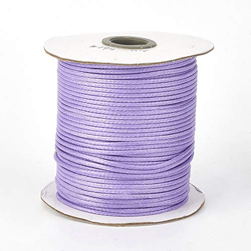 Pandahall 200 Yards 1.5mm Environmental Korean Waxed Polyester Cord Macrame String Lilac Thread Wire Jewelry Making Beading Necklace Making Leather Craft Supplies