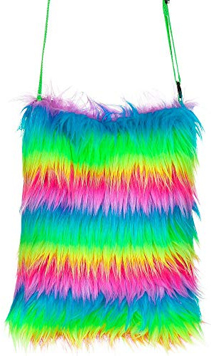 W WIDMANN MILANO Party Fashion – Plüsch Handtasche mit Felloptik, 80er Jahre Style, Kostüm- und Partyaccessoire für Karneval, Mottoparty
