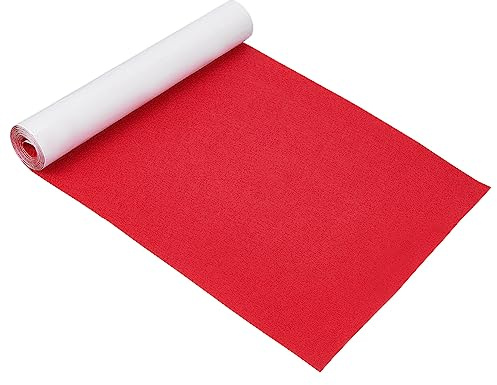 BENECREAT Rollo de Tela de Fieltro Rojo(2mx40cm) Tela Adherente Pegajosa Hojas Posteriores Hojas Adhesivas Traseras, Autoadhesiva, Duradera y Resistente al Agua, Multiusos