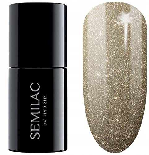 SEMILAC Gel Nail Polish 335 Golden Girl - Full Coverage Gel Polish - Soak Off Easy To Use LED/UV Nail Lamp - Long Lasting Manicure and Pedicure up to 3 weeks
