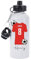 Pickhut Personalised Football 600ml White Aluminium Sports Water Bottle Back to School Gift for Kids, Customised with Name/Number/Text with Football Shirt Red Jersey Kit (D17)