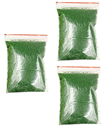 SEWACC 3 Bolsas de Polvo de Cachemira de Musgo Verde Césped Falso Material de Base para Paisaje para Artes Manualidades de La Escuela de Bodas