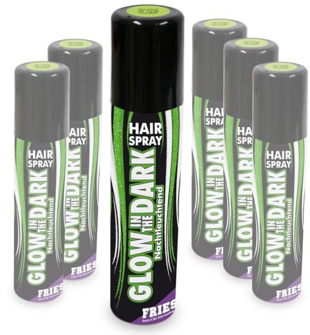 Glow in the Dak Haarspray 100 ml für Karneval, Party Festival