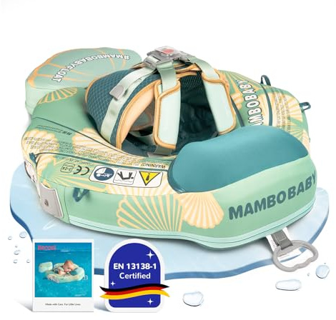HECCEI Premium Bouee Bebe, Mambobaby Flotteur Flottant Non Gonflable Increvable pour Enfants, Bouée Bébé en Matériau Doux Idéal pour l'Apprentissage de la Natation pour Bébé de 3 à 24 Mois