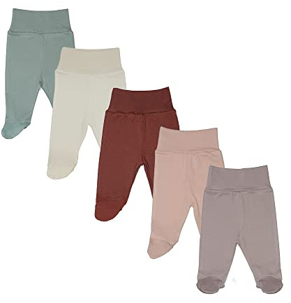 Parent MEA BABY Unisex babybyxor med fötter i 100% bomull i 5-pack. Babyoverallbyxor med fötter. Babybyxor med fötter för pojkar Babybyxor med fötter för flickor. (80 cm, pojkar)
