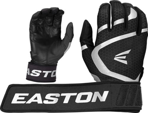 Easton MAV GT Baseball-Schlaghandschuhe, Schwarz, Größe XL