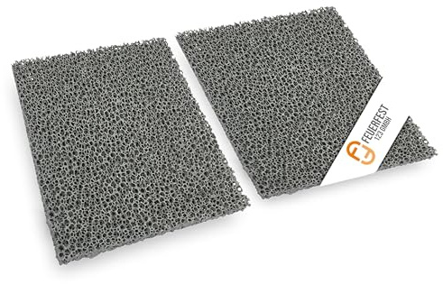 Feuerfest 123 - Feinstaubfilter Kaminofen Angeschrägt 155x120x18 mm, Kompatibel mit Olsberg, Feinstaub Rußfilter zum nachrüsten Kamine & Öfen, hitzebeständig bis 1.650 °C