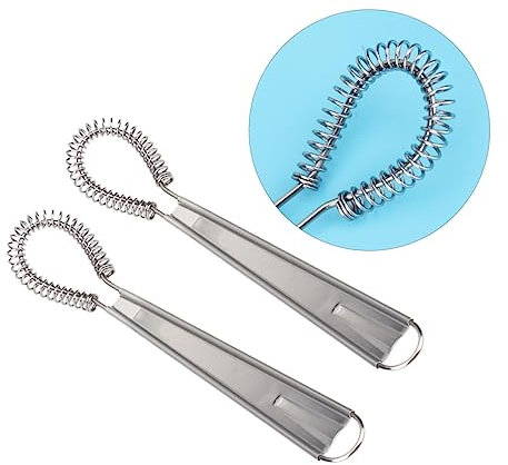 HOMSFOU Manual Egg Whisk Flat Handle Spring Steel Stirrer for Cooking Cream Whisk