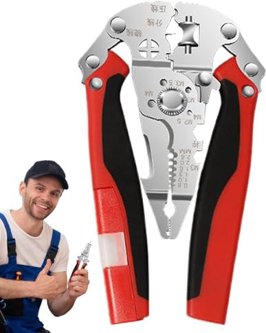 Ahuuen Spogliarello professionale per fili | Cella di raschiatore di precisione – Strumento di crimpatura professionale per cavi elettrico multifunzionale