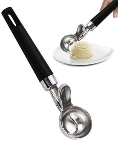 Cuchara de helado, porción de galletas con mango antideslizante, moldeador de bolas de acero inoxidable con mango cómodo para cocinas, panaderías, postres, albóndigas, magdalenas, dulces, buffet