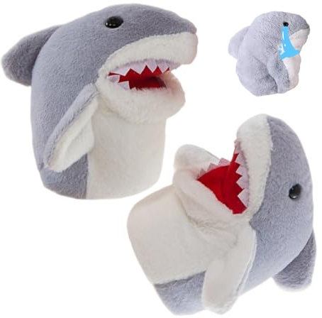 Títeres De Mano Para Niños - Juguete Suave de Peluche para Juego de Roles | Juguete de Títere de Mano Relleno de Tiburón - Para Niños Y Niñas, Familia, Uso En Baño, Piscina, Hogar, Escuela, Aula, Sala