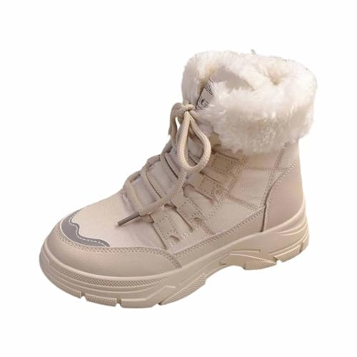 Damsnöstövlar med fashionabel platåsula, isolerad, varm, bekväm, slip-in för utomhus, vandring, i kallt väder, fritidskläder på snöiga dagar
