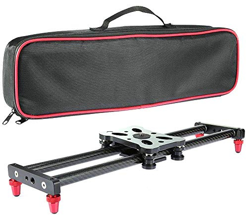 Kamera Schieberegler, Colorful 15,7 Zoll Kohlefaser Transportwagen Schiene Einstellbar Rail Slider Schiene Kamerawagen für Smartphone, DSLR Kamera, Camcorder
