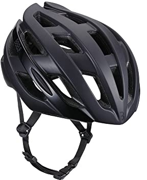 BBB Cycling, Adult Road Bike Cycle Helmet for Men and Women, Reflective Racing Helmet, Aerodynamic, Ultra Light, Hawk, BHE-151, Matt Black, L (58-62 cm)