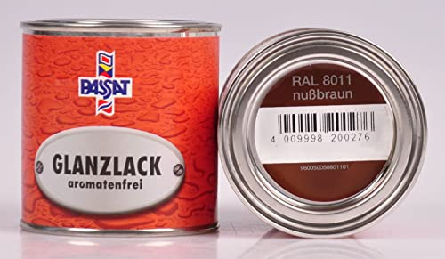 Meffert AG Passat Lack 250ml versch. RAL matt glänzend Holzfarbe Metallschutz Grundierung, Farbton:Nuß braun glänzend RAL 8011