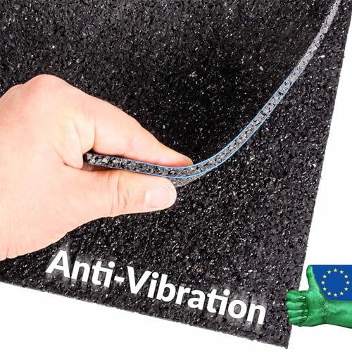 ANRO Halkfri matta, byggskyddsmatta, gummimatta, antivibrationsmatta, superantistorlek, 2 000 x 1 000 x 5 mm