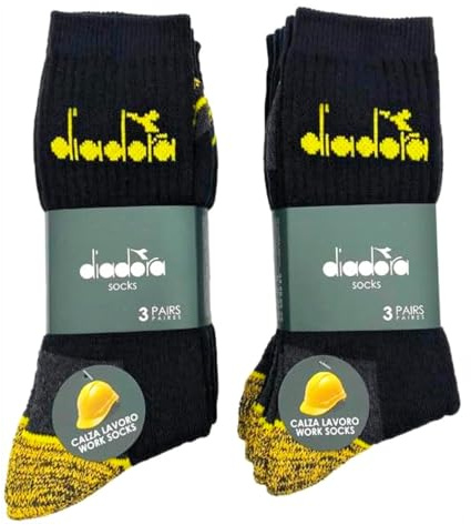 Diadora - 6 PAIA Calze da lavoro in spugna punta e tallone rinforzati UNISEX - extra comfort NUOVO MODELLO (39-42)