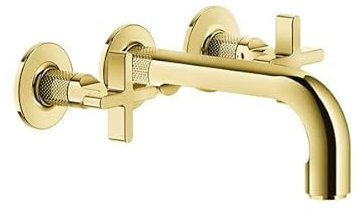 Gessi Inciso+ Farbset für 2-Griff-Wannen-Armatur, mit Auslauf 170 mm, ohne Umsteller, 58194, Farbe: Gold PVD