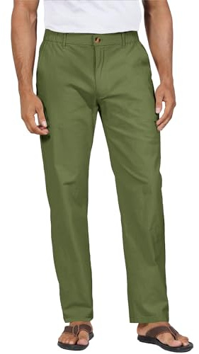 YAOHUOLE Pantalon Lin Homme Pantalon en Lin Homme Grande Taille Men Casual Yoga Pants