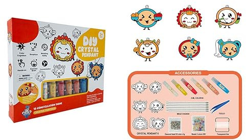 LQQDREX Window For Kids Suncatcher Kits,Window Paint Your Own Window Suncatchers Kit Set Stained Crafts Arts & Glass