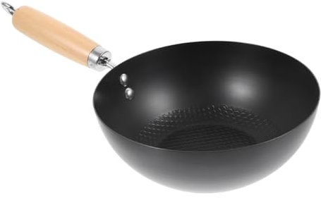 UTHCLO Small Wrought Iron Wok Pan for Gas Stove Everyday Frying Pan for One Egg Kitchen Cookware