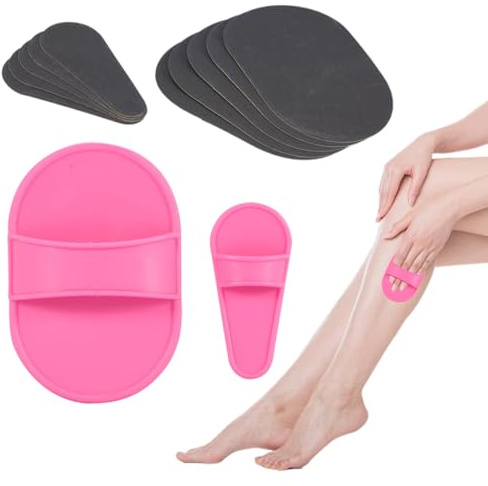 Hair Remover Pads, Portable Smooth Facial Hair Removal Pads Skin Exfoliation Sandpaper Kit Body Depilation Sanding Tool for Women Girls Legs Lips (1, One Size)