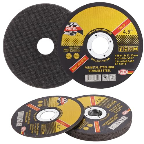 10Pcs Cut Off Wheels,Grinding Wheel Cutting Blades,115mm Metal and Stainless Steel Cutting Wheel, 1.2mm Ultra Thin Cutting Discs for Angle Grinder