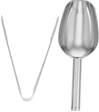 COLLBATH Pinzas Para Hielo De Bar Pinzas Pequeñas Para Hielo y Cuchara De Acero Inoxidable Para Máquina De Para Bebidas Frías Cocina o Fiesta