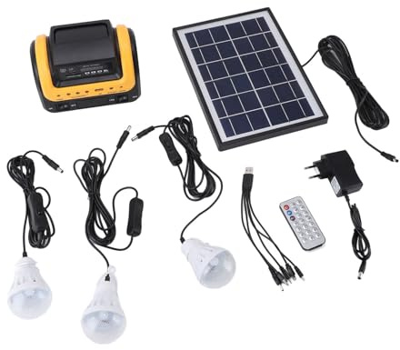 Fafeicy Centrale électrique Portable, Générateur Solaire, Batterie Rechargeable 5000 MAh, écran LED, Radio MP3, Ports USB, pour Camping, Urgence, Extérieur