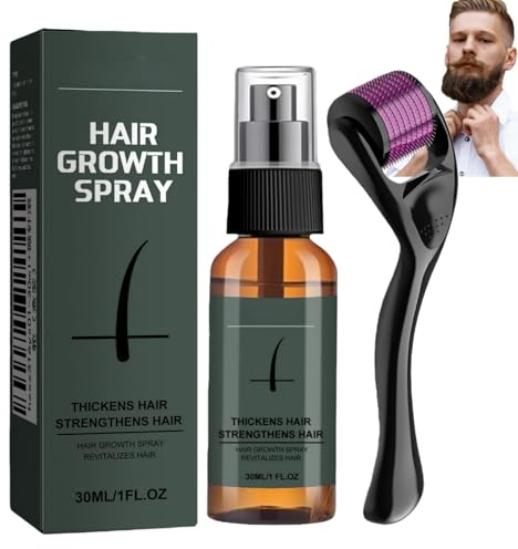 Bartwuchs set, Bartroller Set fur Manner,Bartpflege Set mit Titan Derma Roller und Serum,Komplettes Bartroller Kit zur Bartverstärkung,Nährendes Bartserum für Gesichtshaare