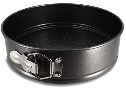 MENASTYL - Moule à charnière 24cm - 6020752, Idéal gâteaux ronds démoulage facile avec fond amovible - moule démontable en acier carbone antiadhésif noir