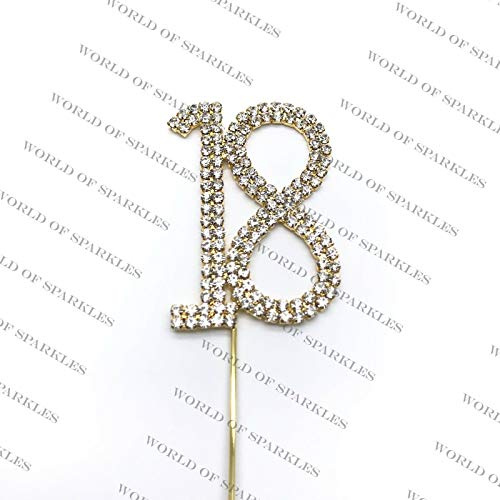 World of Sparkles 6cm Cake Toppers with Silver Diamante Diamonds Rhinestones Gold for Birthday Kids Children Anniversary Party Decoration DIY (18)
