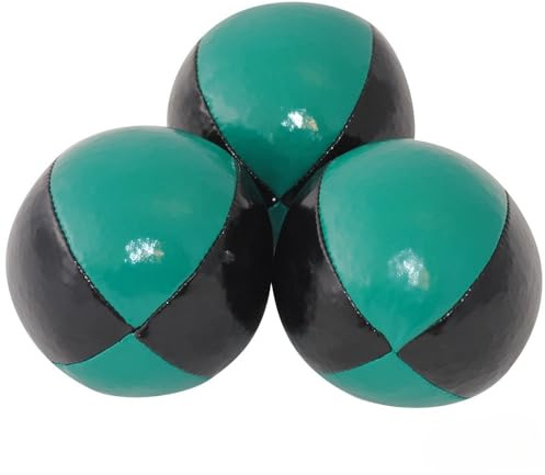 Juggling Balls Professional Style Set of 3 - How to Juggle Kit with Bean Bags for Juggling for Beginners with Vibrant Colors, Great Feel, Ultra Durable (Black/Green)