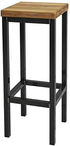 1 Original-BestLoft® Barhocker New York Handmade Industriedesign Loft Stahl Holz Eiche massiv (Hell Natur, 78cm)