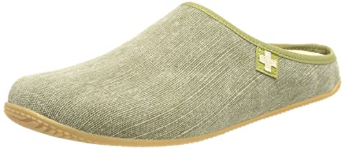 Living Kitzbühel - Cotton - Schweizer Kreuz - Pantoffeln (40 EU Khaki)