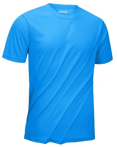 KEFITEVD Homme T-Shirt Manche Courte avec Col Rond Homme de Course T-Shirt Séchage Rapide Léger Top pour Homme