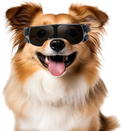 NAMSAN Sonnenbrille für Kleine Hunde Schutzbrille für Kleine Hunde Winddichte UV-Schutz Wasserdicht Hundebrille Welpen mit Einstellbar Gummiband-Schwarz