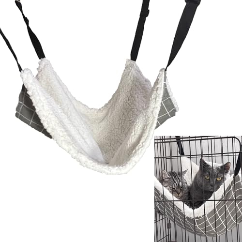 syiyunran Katzen hängematte Käfig katzenhängematte Kleintierbett - Mit Metall Karabinern Verstellbaren Bequemes Weiches Doppelseitiges Riemen FüR Katzen, Kleine Hunde, Kaninchen Et Al（L