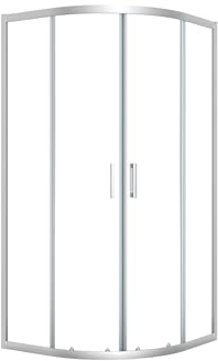 VBChome Cabina de ducha de 80 x 80 x 185 cm, cromo, cuarto de círculo, puerta corredera, mampara de ducha, cristal de seguridad transparente, mampara de ducha, cuarto de círculo, 80 x 80 cm