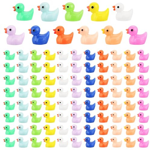 CRTWDMAN 240 Pcs Mini Resin Ducks,Tiny Duck Figurines Bulk