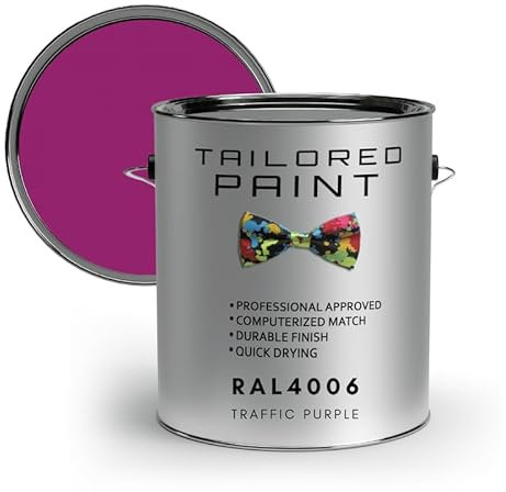 Tailored Paint uPVC Window & Door 1K Paint Brush or Spray On - Satin Finish - RAL4006, Traffic Purple - 500ml Tin