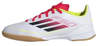 Adidas Unisex-Kids F50 League Indoor Soccer, White/Black/Solar Yellow, 12