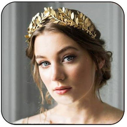 Evlry Griechische Göttin Stirnband Zubehör Blatt Tiara und Krone für Frauen und Mädchen (Gold)
