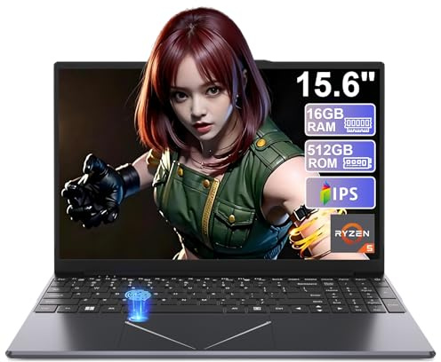 DREAMFYRE 15.6 Inch Laptop PC 16GB DDR4 512GB SSD, Ryzen 5 3500U Processor Gaming Laptop Computer Win 11 Pro with Touch ID Support 2.4/5G WiFi Bluetooth USB 3.0 x 2, Audio Jack x 1, HDMI x 1, Slot
